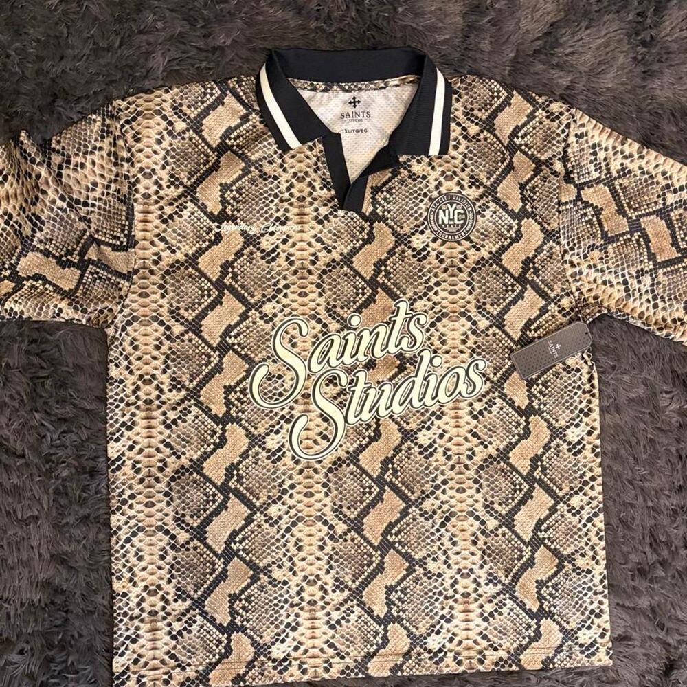 Saints studios snake print polo